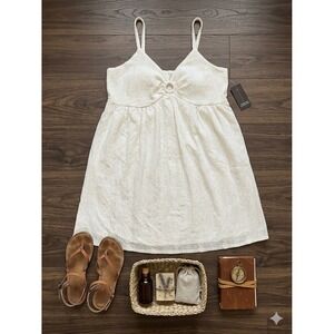 NWT Eyelet Babydoll Dress Winter White Plus Junior XXXL 21 Summe
